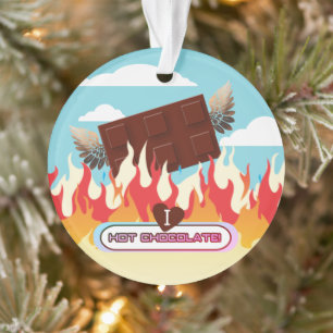 Flaming hot chocolate sweets candy Christmas Ornament