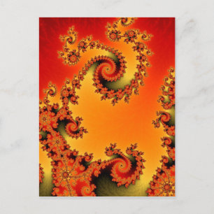 Flaming Hot Double Spiral Postcard