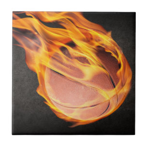 Flaming Hot Fiery Basketball Tile