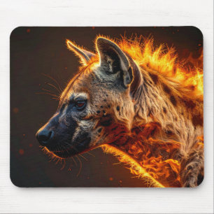 Flaming hyena mouse mat