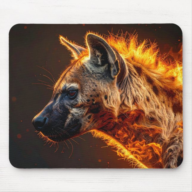 Flaming hyena mouse mat (Front)