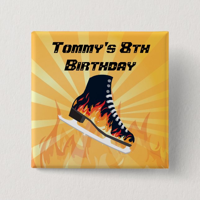 Flaming Ice skating pin (Front)