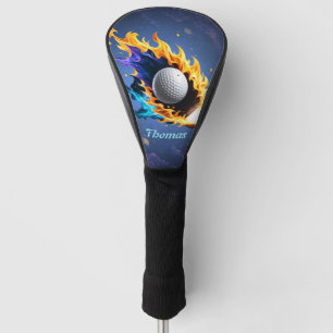 Flaming Intensity: The golf ball in action.  Head Cover