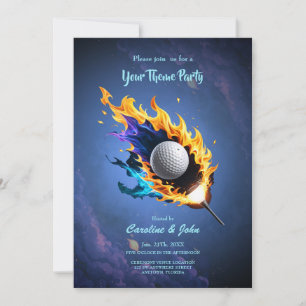 Flaming Intensity: The golf ball in action. Invitation