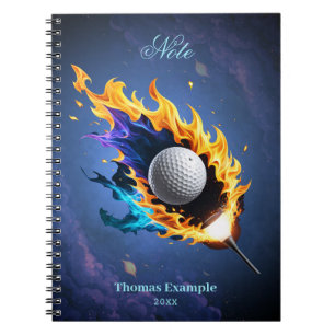 Flaming Intensity: The golf ball in action Notebook