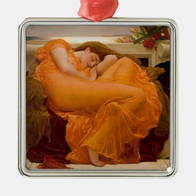 Flaming June (by Frederic Leighton) Metal Tree Decoration (Front)