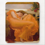 Flaming June (by Frederic Leighton) Mouse Mat<br><div class="desc">This design features a painting by the British artist Sir Frederic Leighton (1830–1896), who was famous for his works depicting historical, biblical, and classical scenes in an academic style. This painting shows a stunningly beautiful woman wearing a diaphanous red dress as she is curled up asleep. Some art historians have...</div>