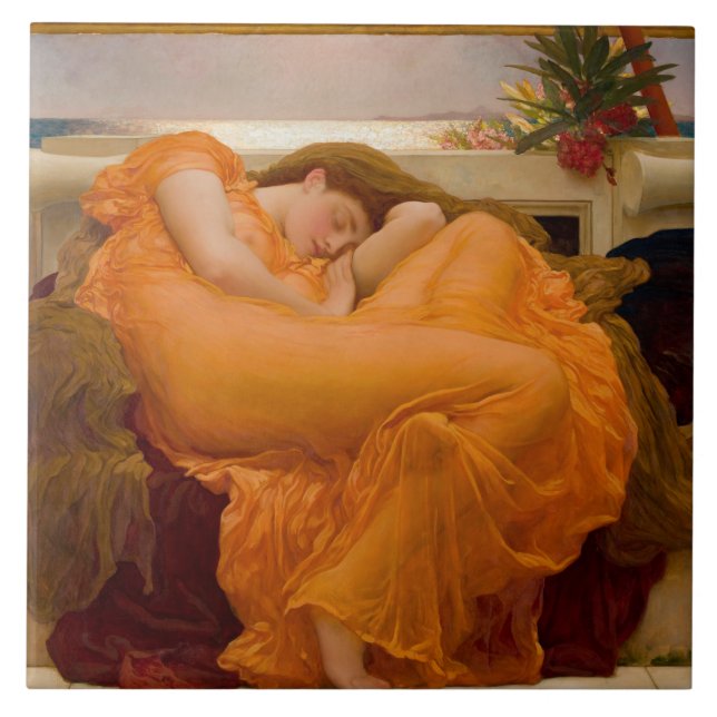 Flaming June (by Frederic Leighton) Tile (Front)