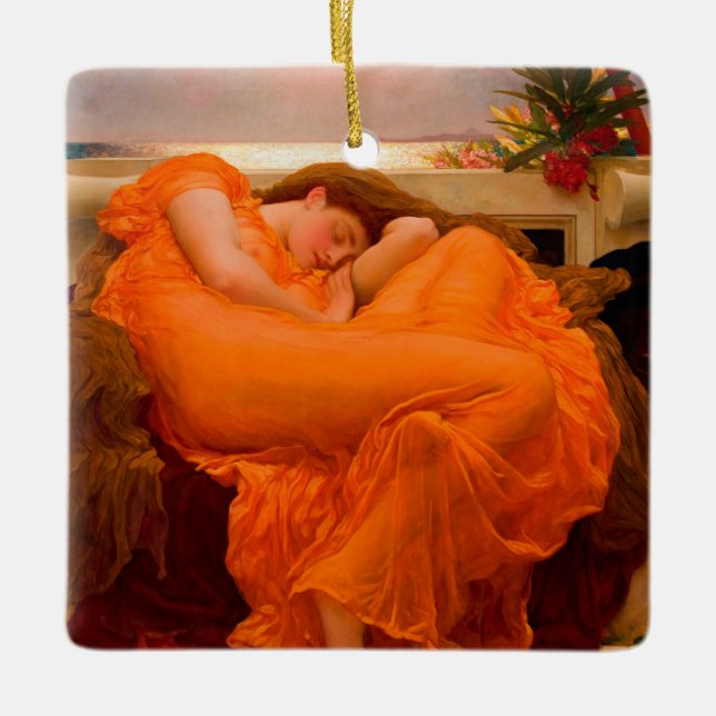 Flaming June by Lord Frederic Leighton Ceramic Ornament (Front)