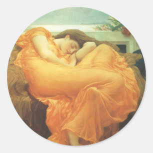 Flaming June by Lord Frederic Leighton Classic Round Sticker