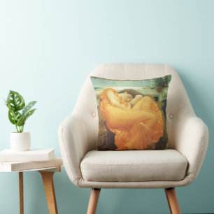 Flaming June by Lord Frederic Leighton Cushion