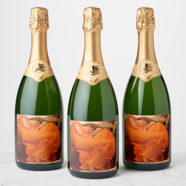 Flaming June by Lord Frederic Leighton Sparkling Wine Label (Bottles)