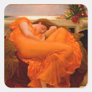 Flaming June by Lord Frederic Leighton Square Sticker