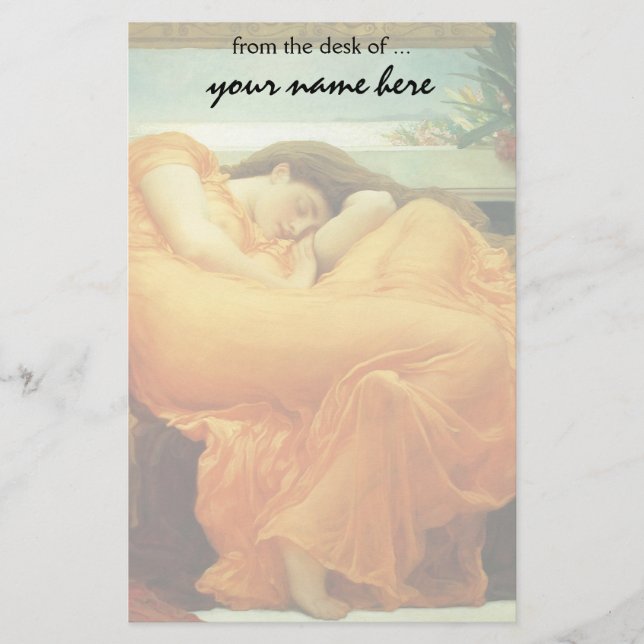 Flaming June by Lord Frederic Leighton Stationery (Front)