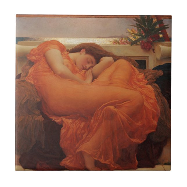 Flaming June by Lord Frederic Leighton Tile (Front)