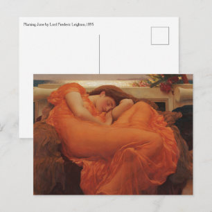 Flaming June Frederic Leighton Fine Art Print Postcard