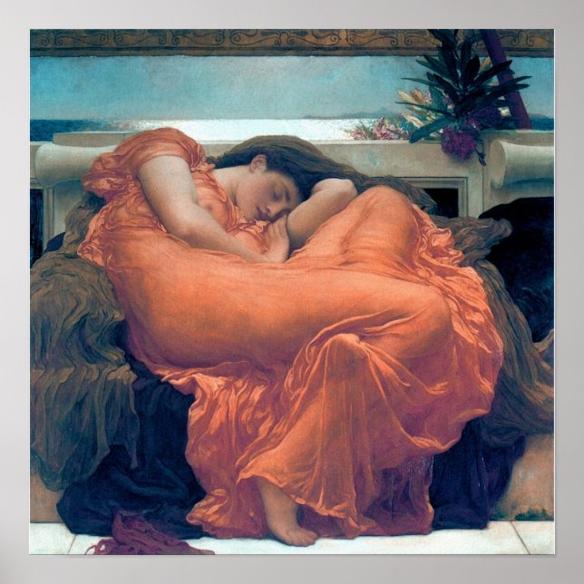 Flaming June Woman orange dress Poster (Front)