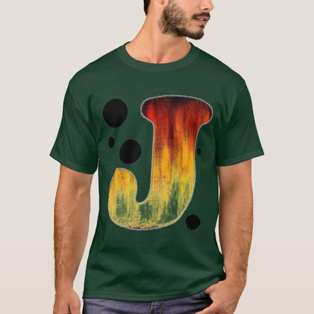 Flaming Letter J T-Shirt (Front)