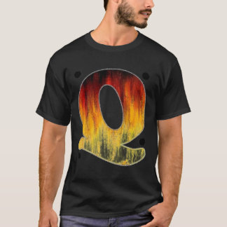 Flaming Letter Q T-Shirt