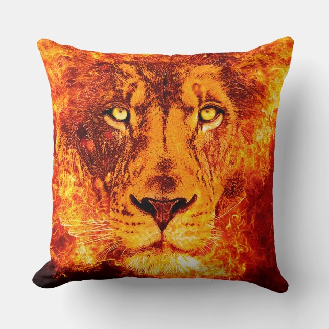 Flaming Lion of Judah Cushion (Front)