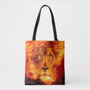 Flaming Lion of Judah Tote Bag