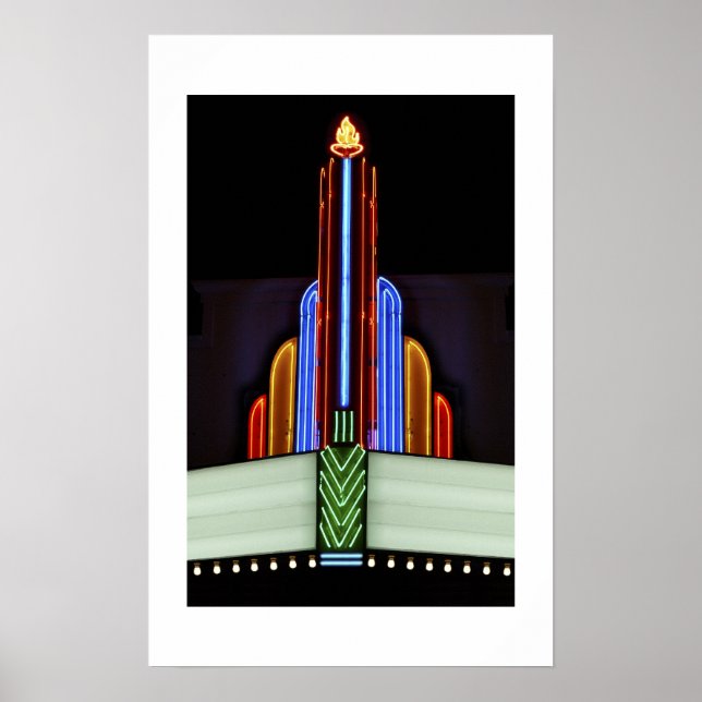 Flaming Marquee-Print Poster (Front)