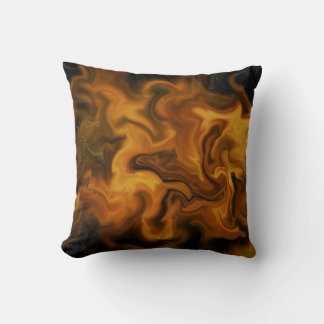 flaming orange and black cushion