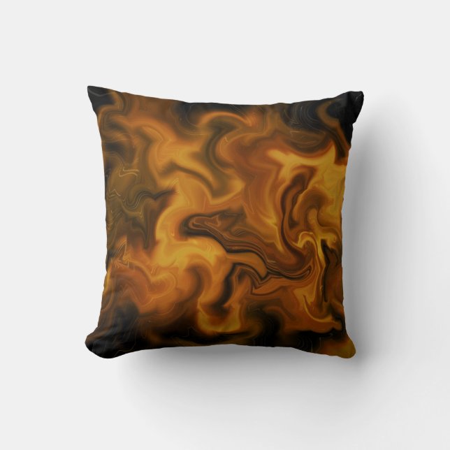 flaming orange and black cushion (Front)