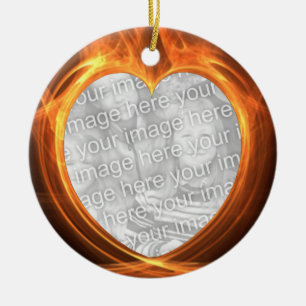 Flaming Orange Photo Graduation Keepsake Ceramic Tree Decoration
