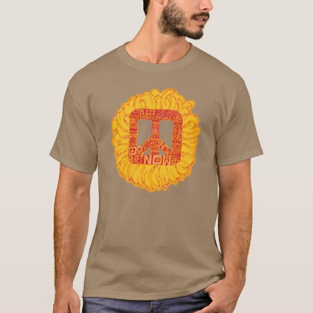 Flaming Peace Basic Dark T-Shirt (Front)