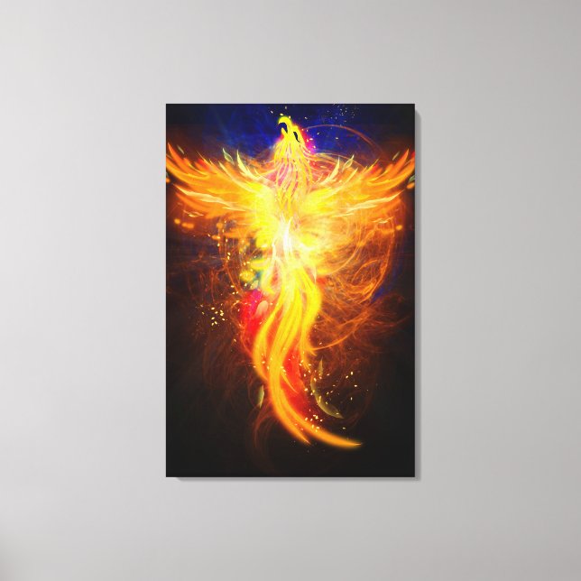 Flaming Phoenix Canvas Print (Front)