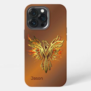 Flaming Phoenix on Bronze iPhone 13 Pro Case