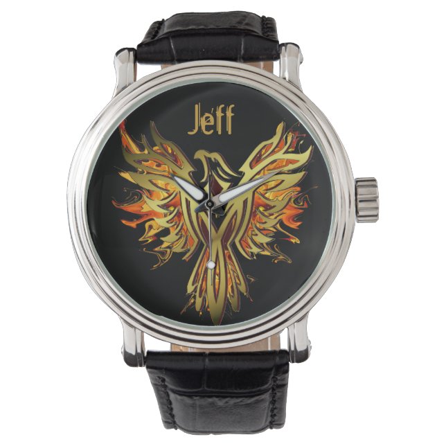 Flaming Phoenix Personalised Watch (Front)