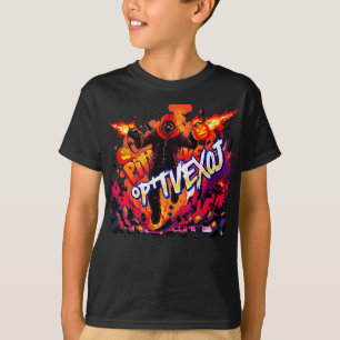 Flaming Pumpkin Head Enforcer   Intense Spooky T-Shirt