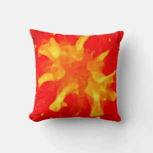 Flaming red pop art tomato cushion