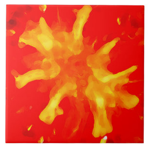 Flaming red pop art tomato tile