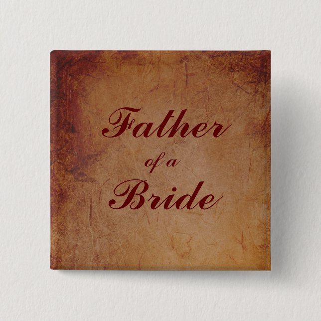 Flaming Red Rustic Lesbian Bride's Father Badge (Front)