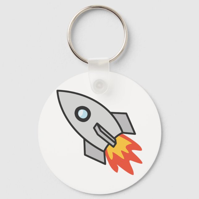 Flaming rocket key ring (Front)