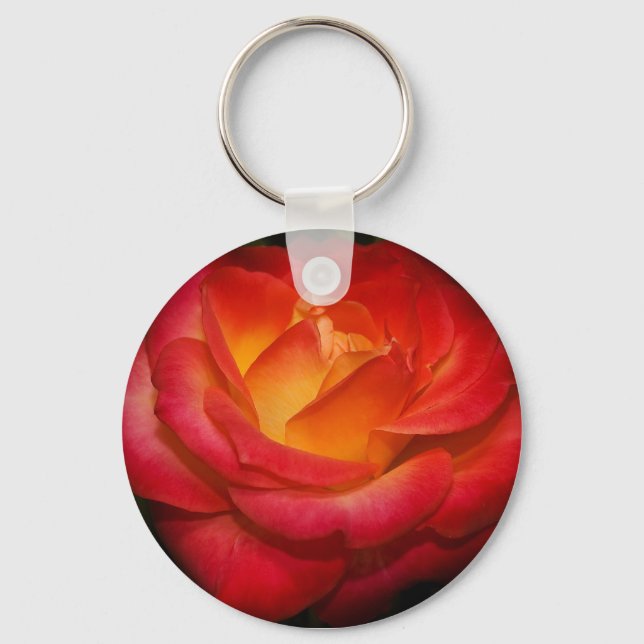 Flaming Rose Keychain (Front)