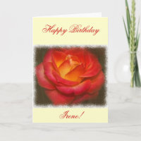 Flaming Rose on Parchment Birthday