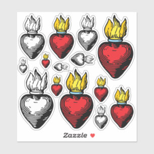 Flaming Sacred Heart 6" x 6" Sheet