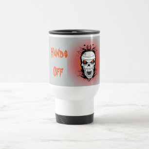 Flaming scull travel mug. mug