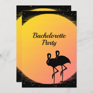 Flaming Setting Sun Evening Wedding Invitation