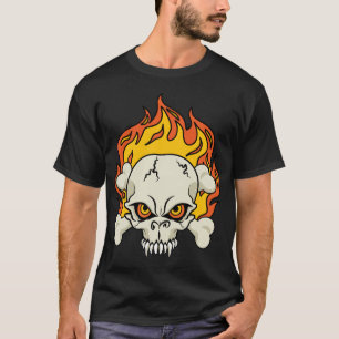 Flaming Skull and Crossbones T-Shirt