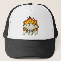 Flaming Skull and Crossbones