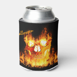 Flaming Skull Can Cooler
