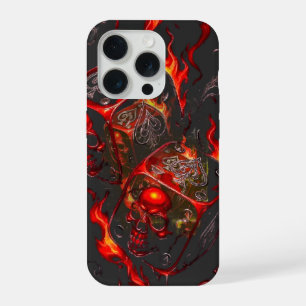 Flaming Skull Dice - High Stakes Rebel Graphic iPhone 15 Pro Case