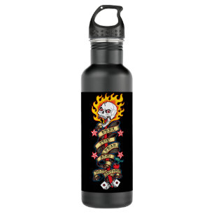 Flaming Skull Feel the Fear 710 Ml Water Bottle