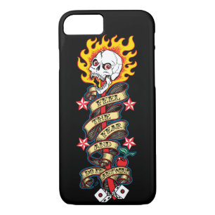 Flaming Skull Feel the Fear iPhone 8/7 Case