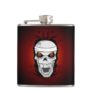 Flaming skull flask